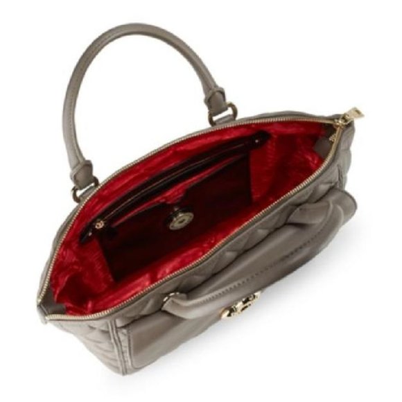 Moschino Grey Quilted Faux Leather 2-way Satchel - Picture 4 of 4